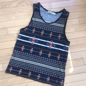 👑TOPMAN TOPSHOP medium Aztec print tank top shirt